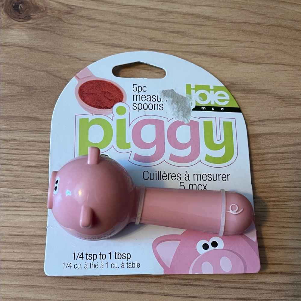 Pink Piggy Measuring Spoon Set